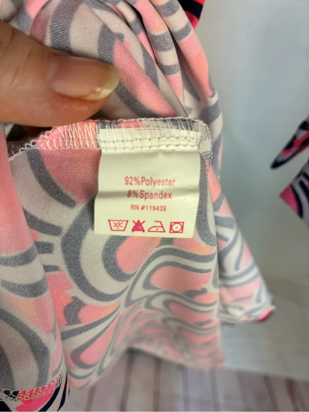 Julie Brown NY Geometric Print Pink Wrap Dress M